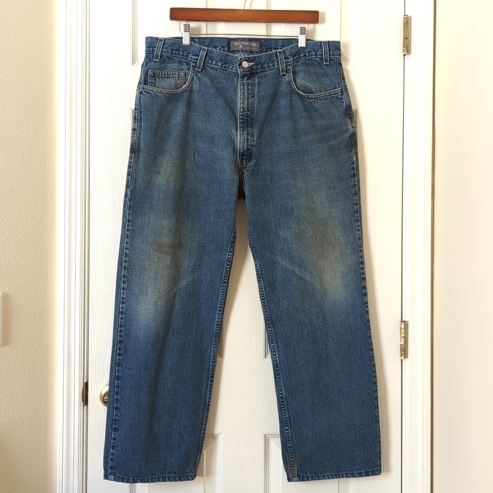 Levi's Y2K Vintage Silvertab Medium Wash Relaxed Fit Straight Leg Jeans 38 x 32